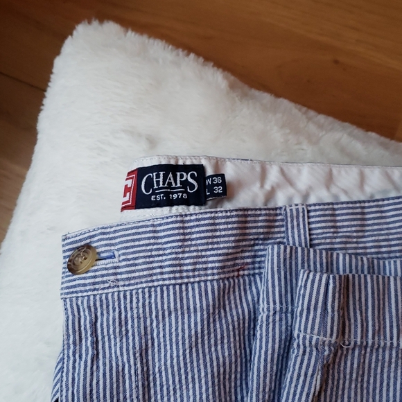 Chaps blue seersucker pants - Picture 2 of 3